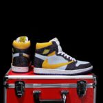 [Custom Purple Gold - Full Diamond] Air Jordan High - Top Skateboarding Shoes Unisex - Image 5