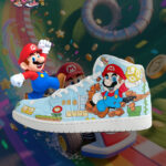 [Custom Mario - Funny Trip] Air Jordan 1 High Top Unisex Skateboarding Shoes