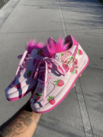 [Customized Strawberry Shortcake] Air Force 1 Shoes Unisex Hand Painted Pink - Image 2
