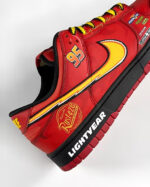 [Custom McQueen Dunks] Dunk Skateboarding Shoes Unisex Red - Image 4