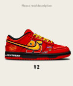 [Custom McQueen Dunks] Dunk Skateboarding Shoes Unisex Red - Image 5