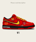 [Custom McQueen Dunks] Dunk Skateboarding Shoes Unisex Red - Image 6