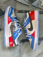[Custom The cold winter is vast and clear]  Dunk Skateboarding Shoes Unisex Low-top White/Blue - Image 8
