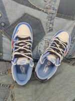 [Custom The cold winter is vast and clear]  Dunk Skateboarding Shoes Unisex Low-top White/Blue - Image 9