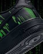 【Custom “The Matrix” Black And Green】Air Force 1 Skateboarding Shoes Unisex - Image 3