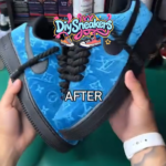 [Custom Sparkling Blue Velvet] Air Force 1 Skateboarding Shoes Unisex