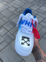 [Customized BLUE OFF WHITE] Air Force 1 Shoes Unisex Blue/White - Image 3