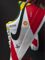 [Custom Senna] Air Force 1 Low - Top Unisex Skateboarding Shoes White/Red - Image 6